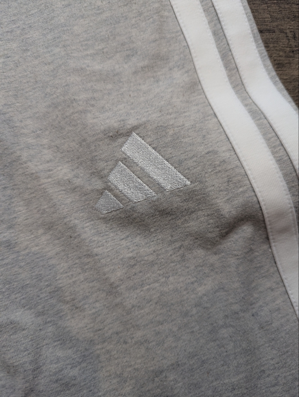adidas Light Gray Leggings with White Side Stripes - Picture 4 of 10